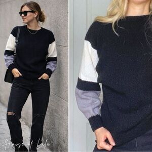 Modern Colorblock Knit Sweater | Elevated Casual Minimalist Pullover
